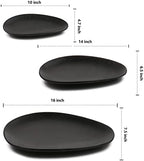 Large Oval Serving Platters, 16"/14"/10" Porcelain Serving Platters for Party, BBQ, Stackable Serving Trays, alternate view 3