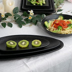 Large Oval Serving Platters, 16"/14"/10" Porcelain Serving Platters for Party, BBQ, Stackable Serving Trays, alternate view 7