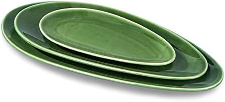 Large Oval Serving Platters, 16"/14"/10" Porcelain Serving Platters for Party, BBQ, Stackable Serving Trays