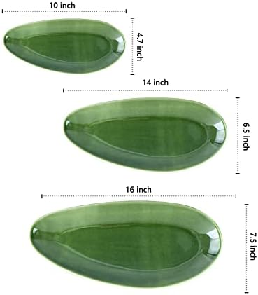 Large Oval Serving Platters, 16"/14"/10" Porcelain Serving Platters for Party, BBQ, Stackable Serving Trays, alternate view 3