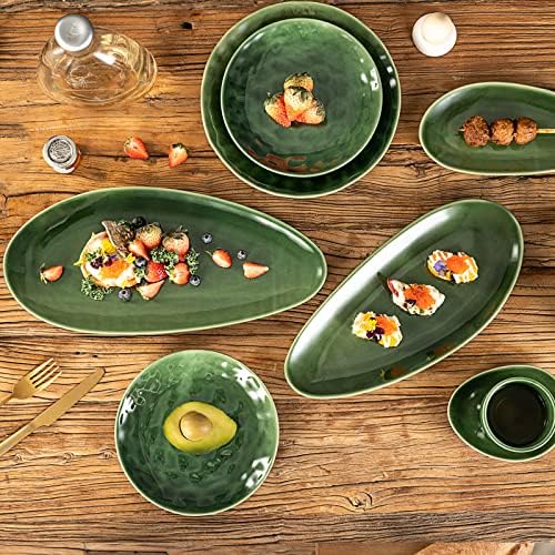 Large Oval Serving Platters, 16"/14"/10" Porcelain Serving Platters for Party, BBQ, Stackable Serving Trays, alternate view 7