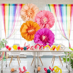Large Paper Flowers Decorations 4PCS 20'' Pink Orange Giant Paper Flowers Large Crepe Tissue Flower Decorations, alternate