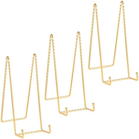 Large Plate Holder Display Stand - 10 inch Extra Tall Stands - Twisted Metal Wire Easel - Big Tabletop Easels