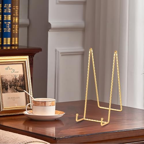 Large Plate Holder Display Stand - 10 inch Extra Tall Stands - Twisted Metal Wire Easel - Big Tabletop Easels, alternate view