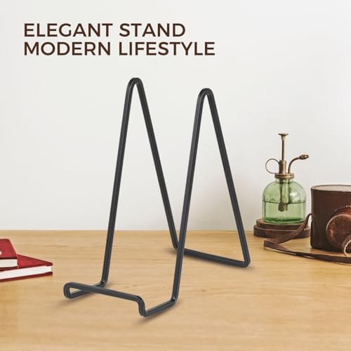 Large Plate Holder Display Stand - 10 inch Tall Plate Stands for Display - Metal Picture Frame Stand - Big, alternate view 6