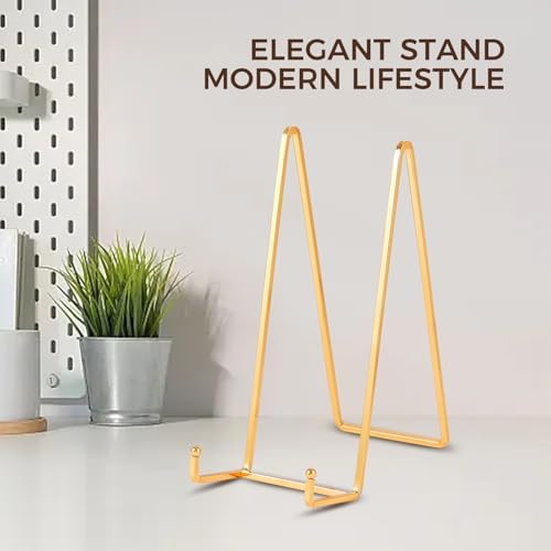 Large Plate Holder Display Stand - 10 inch Tall Plate Stands for Display - Metal Picture Frame Stand - Big, alternate view 5