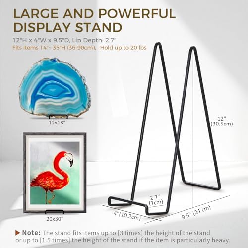 Large Plate Holder Display Stand - 12 inch Super Tall Big Plate Stands for Heavy Duty Display - Metal Picture, alternate view