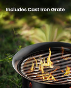 Large Propane Fire Pit 19 Inch, Gas Fire Pit with Grill Grate, Folding Legs, Hose Hooks, Propane Tank Holder, alternate view