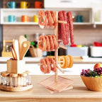 Large Rotating Pretzel Holder Stand, Wooden Tree-Shaped Pretzel Stand for Pretzels, Donuts, Bagels, and, alternate view 2