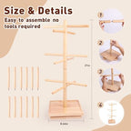 Large Rotating Pretzel Holder Stand, Wooden Tree-Shaped Pretzel Stand for Pretzels, Donuts, Bagels, and, alternate view 3