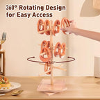 Large Rotating Pretzel Holder Stand, Wooden Tree-Shaped Pretzel Stand for Pretzels, Donuts, Bagels, and, alternate view 4