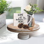 Large Round Wood Risers for Display, 11.75" Decorative Rustic Farmhouse Cake Stand Pedestal Tray for Home and, alternate view