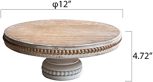 Large Round Wood Risers for Display, 11.75" Decorative Rustic Farmhouse Cake Stand Pedestal Tray for Home and, alternate view