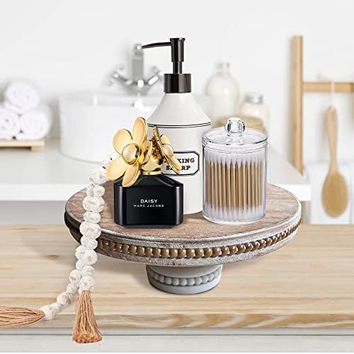 Large Round Wood Risers for Display, 11.75" Decorative Rustic Farmhouse Cake Stand Pedestal Tray for Home and, alternate view