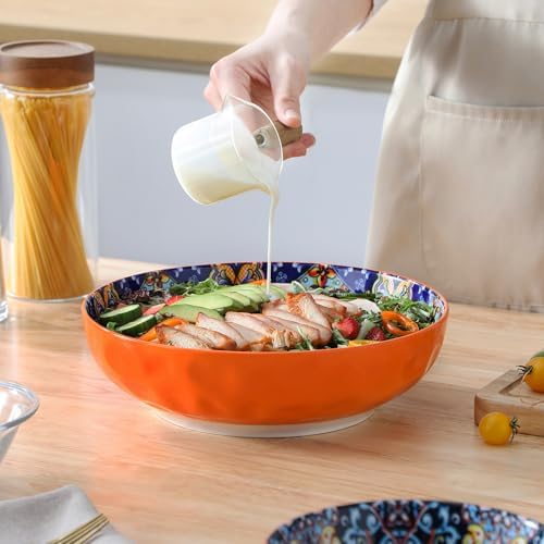 Large Serving Bowls, 78 Oz Extra Large Salad Bowls Set of 2, Bohemian Decorative Bowls for Salad, Fruit, Pasta, alternate
