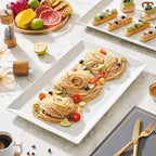 Large Serving Platter, 18.5" x 11.5" White Porcelain Serving Tray in 18.5" x 11.5", 1Pack in White, alternate view 2