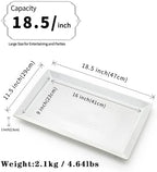 Large Serving Platter, 18.5" x 11.5" White Porcelain Serving Tray in 18.5" x 11.5", 1Pack in White, alternate view 3