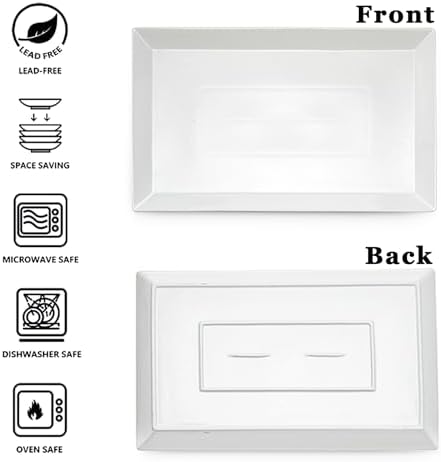Large Serving Platter, 18.5" x 11.5" White Porcelain Serving Tray in 18.5" x 11.5", 1Pack in White, alternate view 5