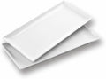 Large Serving Platter Set of 2, Long Ceramic Serving Tray 16 Inch in 16 inch in White-16inch