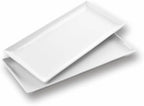 Large Serving Platter Set of 2, Long Ceramic Serving Tray 16 Inch in 16 inch in White-16inch