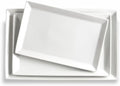 Large Serving Platters, 16/14/12 Inch White Serving Trays Set, Rectangular Porcelain Plates for Party, Wedding