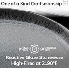 Large Serving Platters Set of 3, 15" Oval Stoneware Serving Plates for Food in 15" in Dark / Dark Gray, alternate view 5