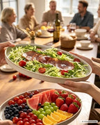 Large Serving Platters Set of 3 Sizes - Oval, Cappuccino White in 16 inch in Cappuccino White, alternate view 2