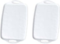 Large Serving Tray Set of 2 - 19 x 12 Inch White Rectangular Melamine Trays with Handles - Durable Plastic Food