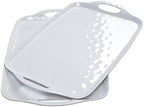 Large Serving Trays with Handles, 19" x 12" Melamine Serving Platters for Food, Turkey, Set of 2 Rectangular