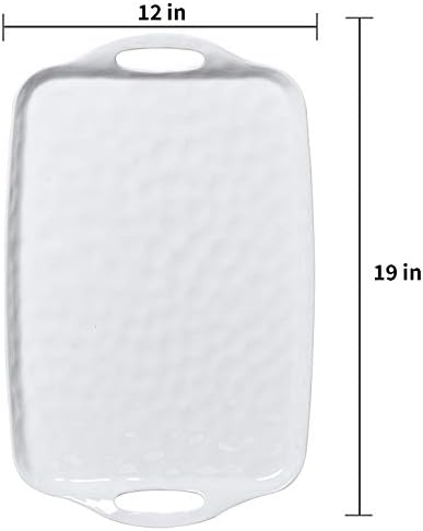 Large Serving Trays with Handles, 19" x 12" Melamine Serving Platters for Food, Turkey, Set of 2 Rectangular, alternate view