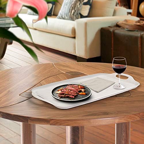 Large Serving Trays with Handles, 19" x 12" Melamine Serving Platters for Food, Turkey, Set of 2 Rectangular, alternate view