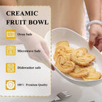 Large Size 2 Tier Ceramic Fruit Bowl,(13.4 and 11 inch Plate)More Storage Space, Golden Metal Stand for Kitchen, alternate