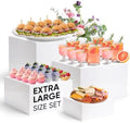 Large Size Acrylic Cube Display Nesting Risers, 13.8" Extra Large Buffet Risers, Food Risers for Buffet Table