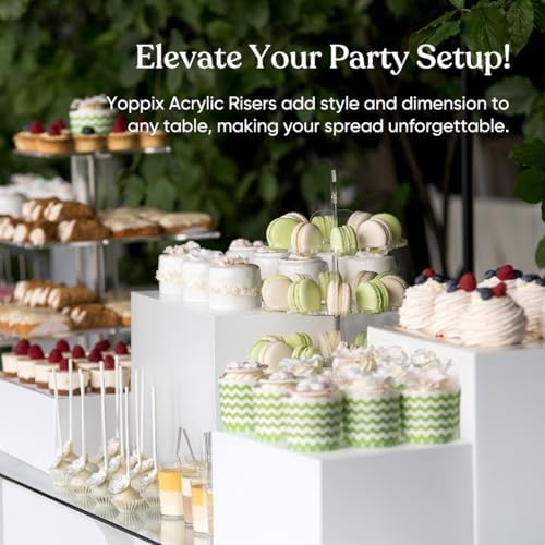 Large Size Acrylic Cube Display Nesting Risers, 13.8" Extra Large Buffet Risers, Food Risers for Buffet Table, alternate view