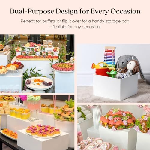 Large Size Acrylic Cube Display Nesting Risers, 13.8" Extra Large Buffet Risers, Food Risers for Buffet Table, alternate view
