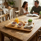 Large Size Bamboo Serving Tray, Rectangular, 15.5 x 11.8 x 0.8 Inches in 15.5 x 11.8 x 0.8 Inches in 15.5'' X, alternate view