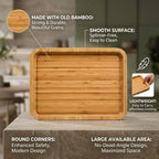 Large Size Bamboo Serving Tray, Rectangular, 15.5 x 11.8 x 0.8 Inches in 15.5 x 11.8 x 0.8 Inches in 15.5'' X, alternate view