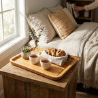 Large Size Bamboo Serving Tray, Rectangular, 15.5 x 11.8 x 0.8 Inches in 15.5 x 11.8 x 0.8 Inches in 15.5'' X, alternate view