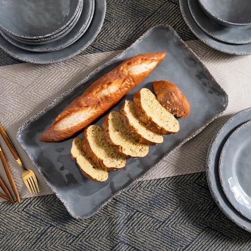 Large Vintage Melamine Serving Platter, Set of 2, 17x10 Inch Melamine Rectangular Serving Platter and Trays.Cool, alternate