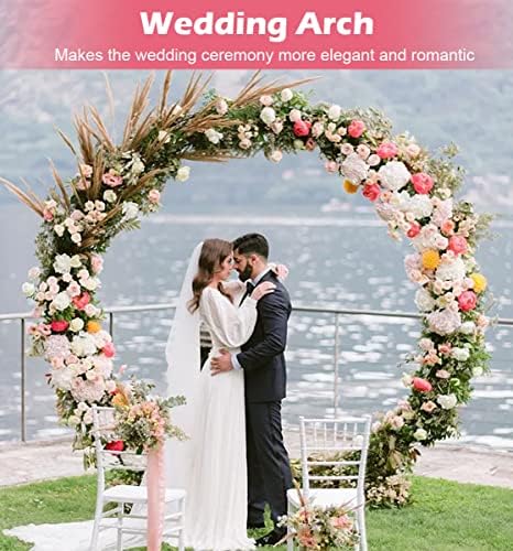 Large Wedding Arch for Ceremony 7Ft, Circle Arch for Party, Black in Black, alternate view 6