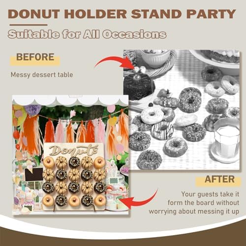 Large Wood Donut Wall Display Stand Holds 20 Donuts, 1 Pack Natural, alternate view 7