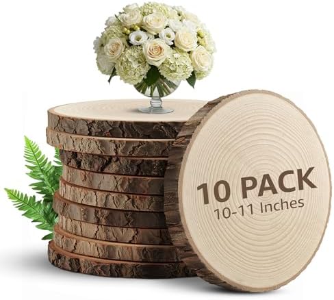 Large Wood Slices for Centerpieces - Wood Centerpieces for Tables, Rustic Wedding Centerpiece, Natural Wood