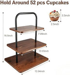Large Wooden Cupcake Stand, Cupcake Tower Stand for 50 Cupcakes, 3 Tiered Wooden Serving Trays Stand, Soporte, alternate view