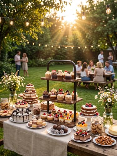 Large Wooden Cupcake Stand, Cupcake Tower Stand for 50 Cupcakes, 3 Tiered Wooden Serving Trays Stand, Soporte, alternate view