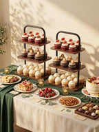 Large Wooden Cupcake Stand, Cupcake Tower Stand for 50 Cupcakes, 3 Tiered Wooden Serving Trays Stand, Soporte, alternate view