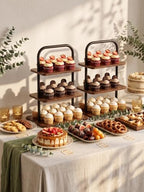 Large Wooden Cupcake Stand, Cupcake Tower Stand for 50 Cupcakes, 3 Tiered Wooden Serving Trays Stand, Soporte, alternate view