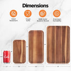 Large Wooden Tray and Platter, Large Charcuterie Boards, 16"x10" in 16" x 10" in Acacia Wood, alternate view 3