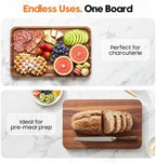 Large Wooden Tray and Platter, Large Charcuterie Boards, 16"x10" in 16" x 10" in Acacia Wood, alternate view 4