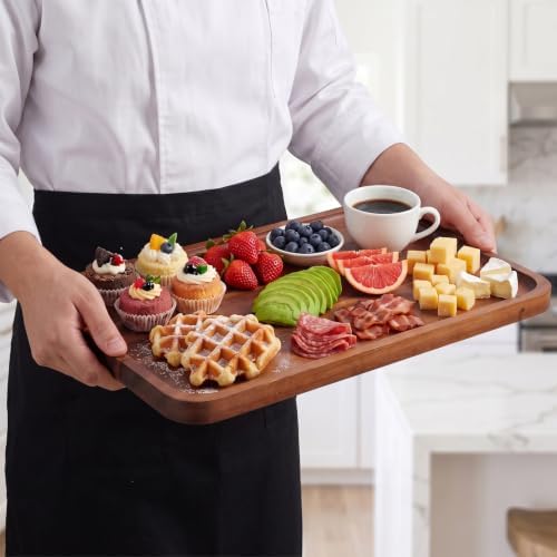 Large Wooden Tray and Platter, Large Charcuterie Boards, 16"x10" in 16" x 10" in Acacia Wood, alternate view 5