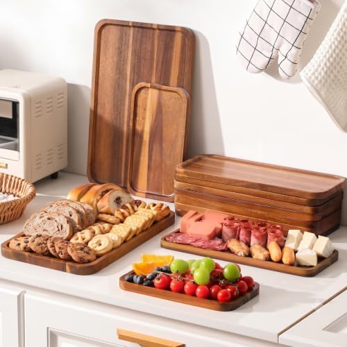 Large Wooden Tray and Platter, Large Charcuterie Boards, 16"x10" in 16" x 10" in Acacia Wood, alternate view 7
